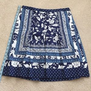 Loft Summer Cotton Lined Skirt Blues